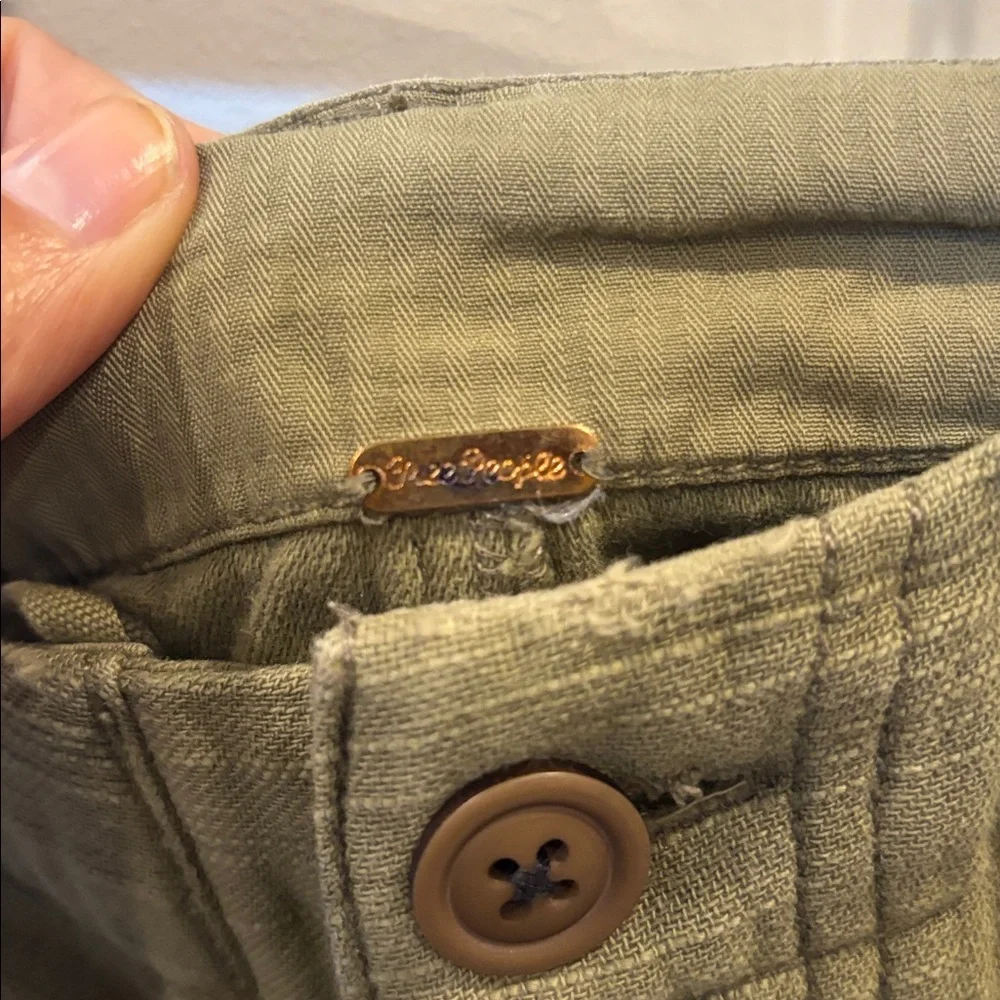 Free People Olive Green Cropped Cargo Pants - Picture 6 of 7